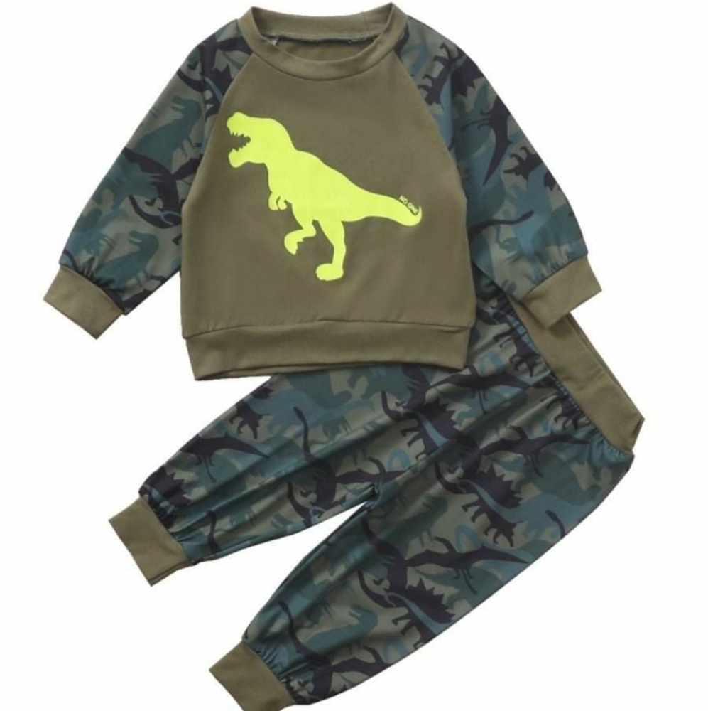Baby Boy Camo Dino Outfit